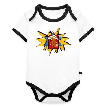 Alsace Pop ART - Organic Baby Contrasting Bodysuit - white/black  - Front