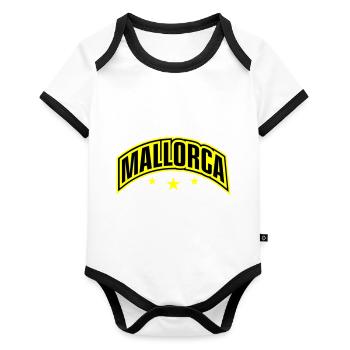 Mallorca Font - Organic Baby Contrasting Bodysuit - white/black  - Front