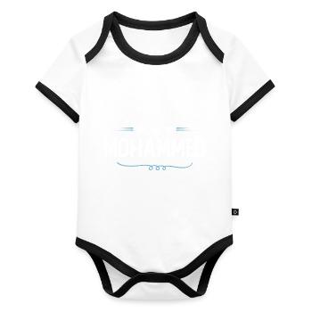 Mohammed - Organic Baby Contrasting Bodysuit - white/black  - Front