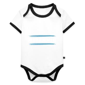 Mohammed - Organic Baby Contrasting Bodysuit - white/black  - Front