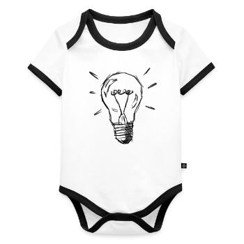 Luminous lamp - Organic Baby Contrasting Bodysuit - white/black  - Front