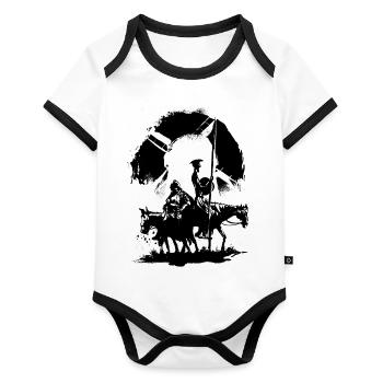 Don Quichotte de la Mancha - Body Bébé bio contrasté manches courtes - blanc/noir  - Devant
