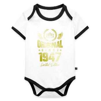 1947 limited edition - Organic Baby Contrasting Bodysuit - white/black  - Front