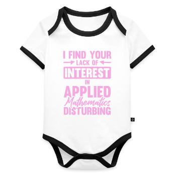 Learn mathematics - Organic Baby Contrasting Bodysuit - white/black  - Front