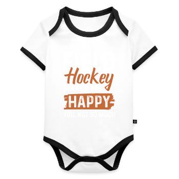 Field Hockey Sports - Organic Baby Contrasting Bodysuit - white/black  - Front