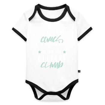 Best view climbing - Organic Baby Contrasting Bodysuit - white/black  - Front