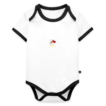 My Cat is a Communist - Organic Baby Contrasting Bodysuit - white/black  - Front