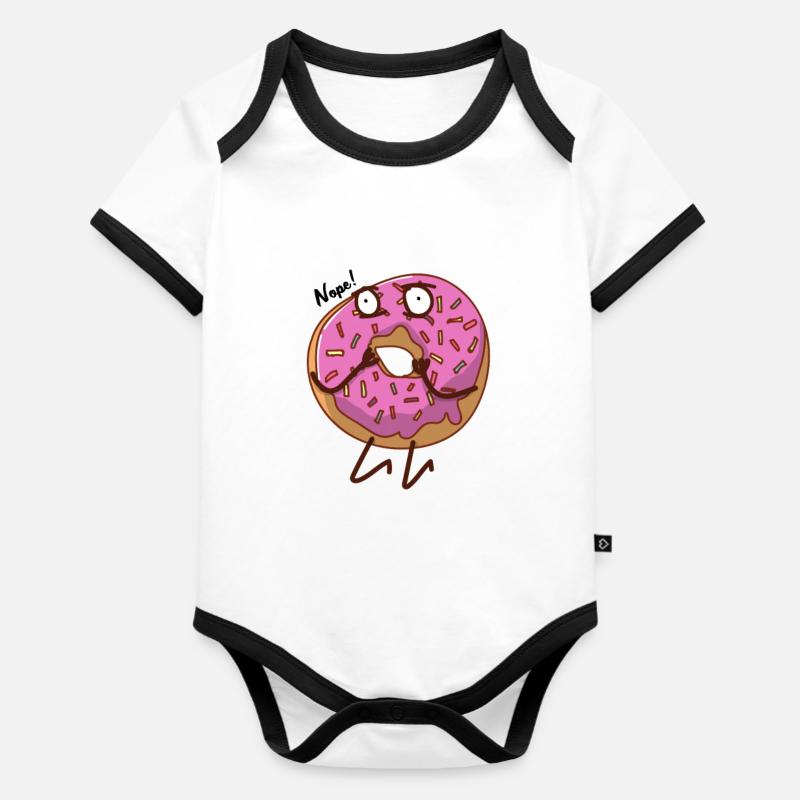 Funny Donuts - Body Bébé bio contrasté manches courtes - blanc/noir 