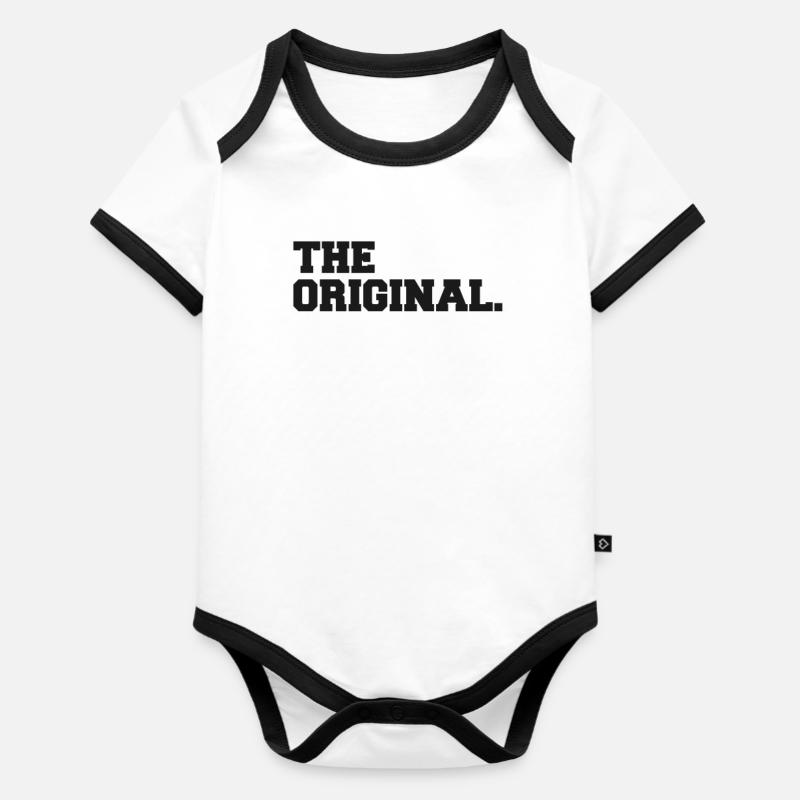 original - Body Bébé bio contrasté manches courtes - blanc/noir