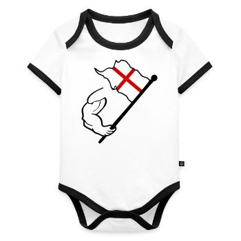 Union Jack - Organic Baby Contrasting Bodysuit - white/black  - Front