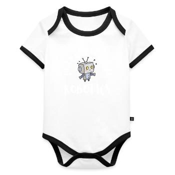 Robotics Robots Droid Builder And Robotics - Organic Baby Contrasting Bodysuit - white/black  - Front