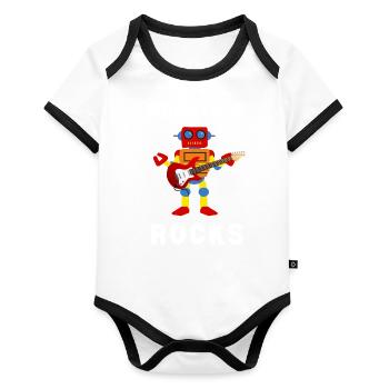 Robotics Robots Droid Builder And Robotics - Organic Baby Contrasting Bodysuit - white/black  - Front