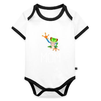 Agalychnis Callidryas Red Eyed Tree Frog - Organic Baby Contrasting Bodysuit - white/black  - Front