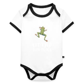 Agalychnis Callidryas Red Eyed Tree Frog - Organic Baby Contrasting Bodysuit - white/black  - Front