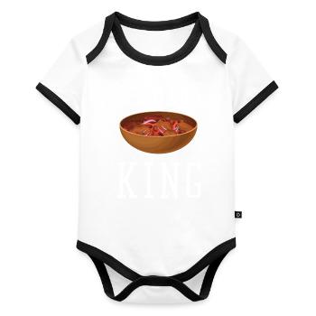 Brazil Brazilian Pork Bean Stew Feijoada - Baby Bio-Kurzarm-Kontrastbody - Weiß/Schwarz  - Vorne