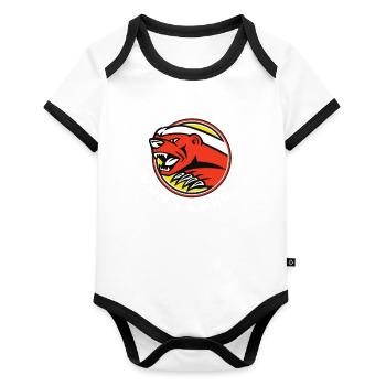 Honey Badger Don't Care - Baby Bio-Kurzarm-Kontrastbody - Weiß/Schwarz  - Vorne