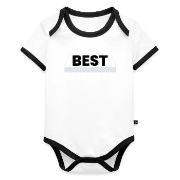 Meilleur vendeur de matelas de lit Docteur - Body Bébé bio contrasté manches courtes - blanc/noir  - Devant