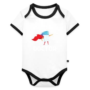 Meilleur vendeur de matelas de lit Docteur - Body Bébé bio contrasté manches courtes - blanc/noir  - Devant