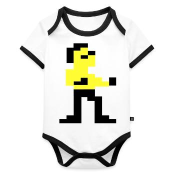 Martial Pixelart of Pixelii - Organic Baby Contrasting Bodysuit - white/black  - Front