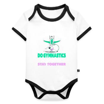 Rsg Gymnastics Sports Couple - Organic Baby Contrasting Bodysuit - white/black  - Front