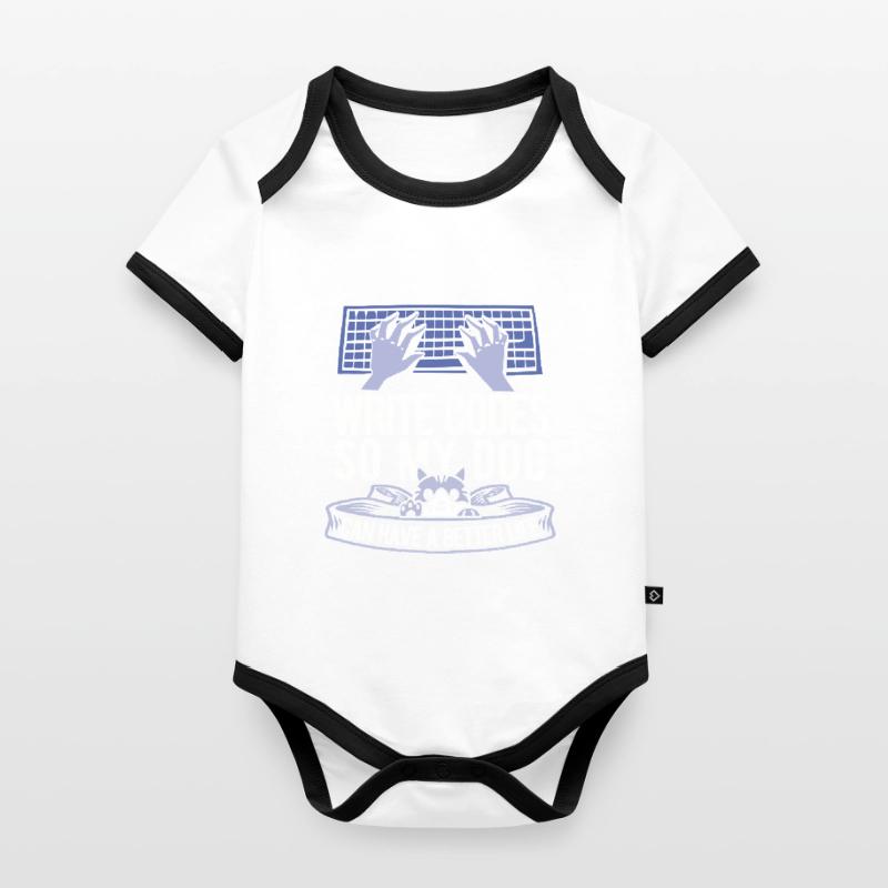 Entwickler Coder Programmierer Katze Baby Bio-Kurzarm-Kontrastbody