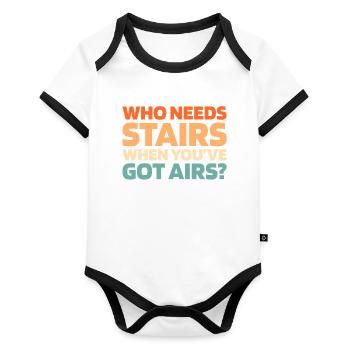 Elevator Elevator - Organic Baby Contrasting Bodysuit - white/black  - Front