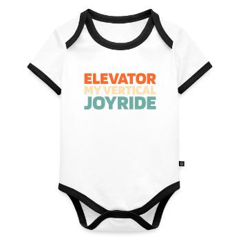 Elevator Elevator - Organic Baby Contrasting Bodysuit - white/black  - Front