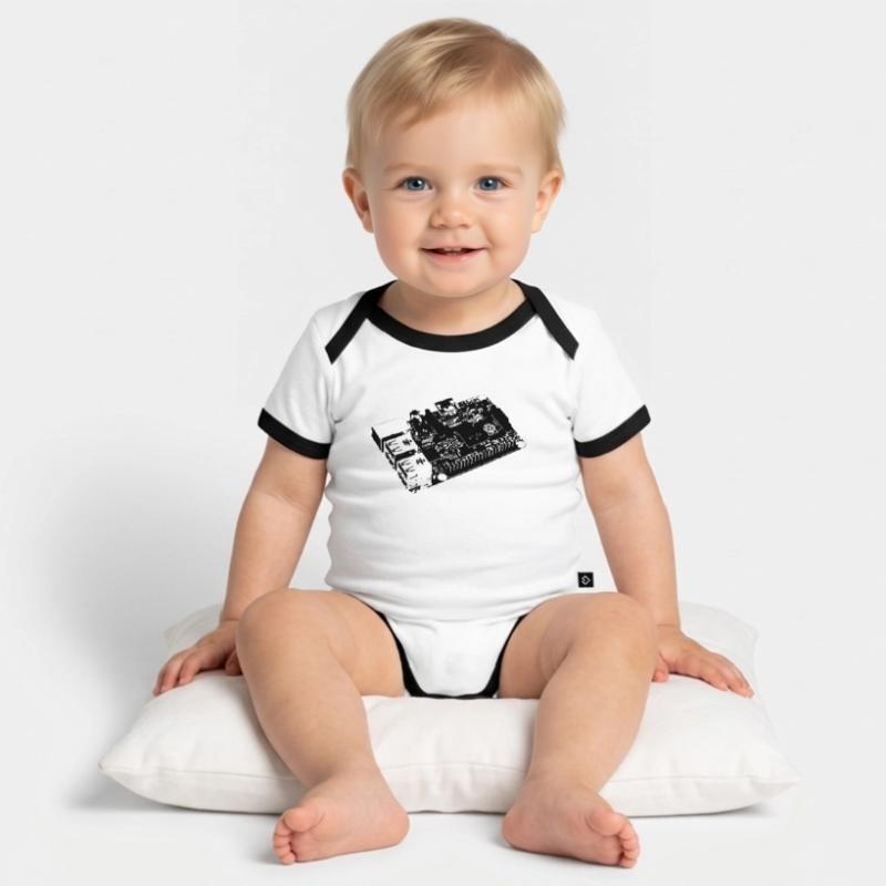 DIY - Raspberry Pi - Linux Organic Baby Contrasting Bodysuit