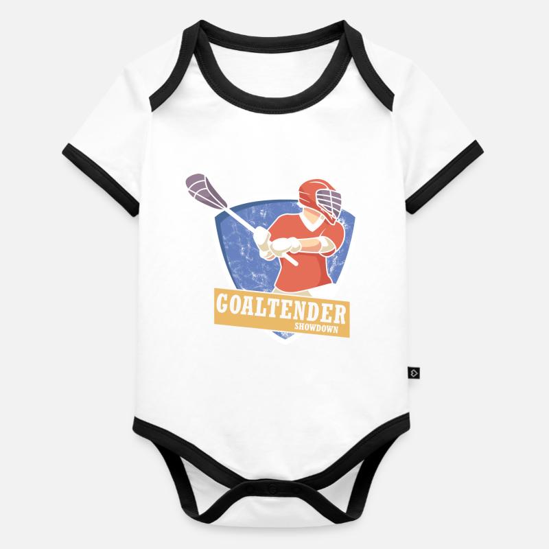 Lacrosse - Body Bébé bio contrasté manches courtes - blanc/noir 