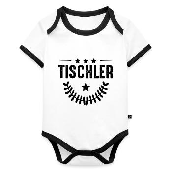 Carpentry profession - Organic Baby Contrasting Bodysuit - white/black  - Front