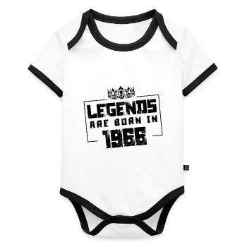1966 Legends Born in - Organic Baby Contrasting Bodysuit - white/black  - Front
