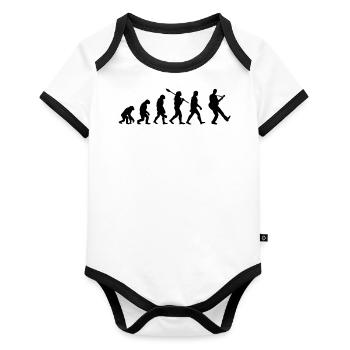Gitarre Evolution - Baby Bio-Kurzarm-Kontrastbody - Weiß/Schwarz  - Vorne