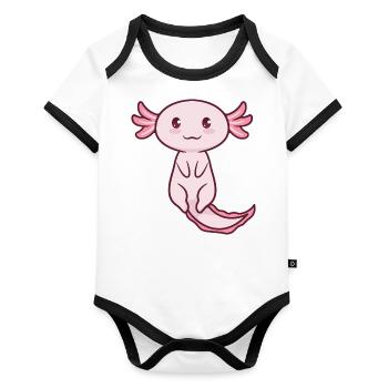 Axolotl Sweet - Organic Baby Contrasting Bodysuit - white/black  - Front