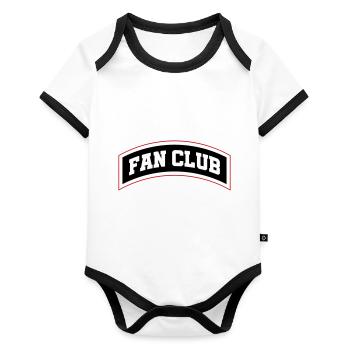 Membre du Fan Club - Body Bébé bio contrasté manches courtes - blanc/noir  - Devant
