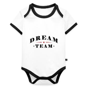 Dream Team - Organic Baby Contrasting Bodysuit - white/black  - Front