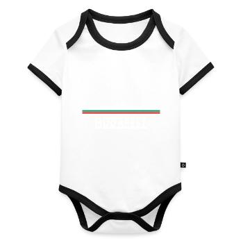 Budapest Ungarin - Baby Bio-Kurzarm-Kontrastbody - Weiß/Schwarz  - Vorne