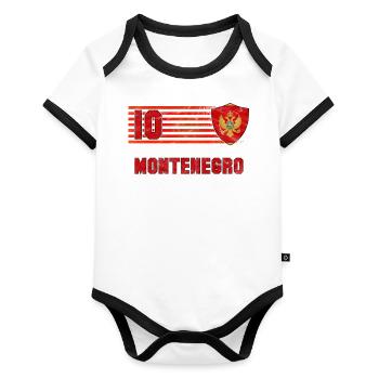 Montenegro - Organic Baby Contrasting Bodysuit - white/black  - Front