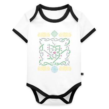 D - Organic Baby Contrasting Bodysuit - white/black  - Front