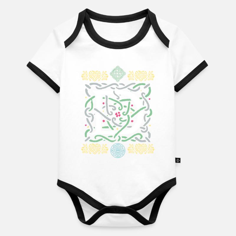 D - Body Bébé bio contrasté manches courtes - blanc/noir 