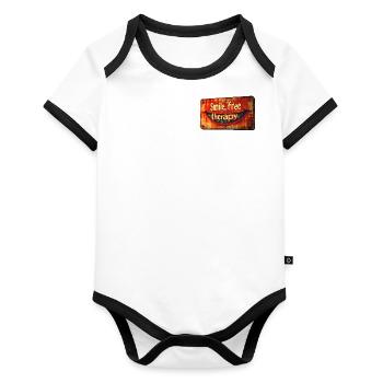 Smile free therapy - Organic Baby Contrasting Bodysuit - white/black  - Front
