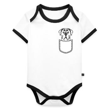 Cane Corso - Organic Baby Contrasting Bodysuit - white/black  - Front