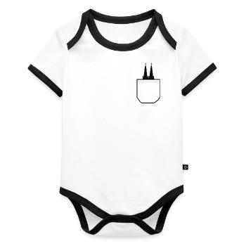 Dom in deTäsch - Baby Bio-Kurzarm-Kontrastbody - Weiß/Schwarz  - Vorne