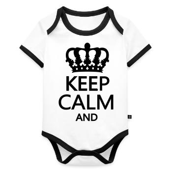 keep_calm_and - Organic Baby Contrasting Bodysuit - white/black  - Front