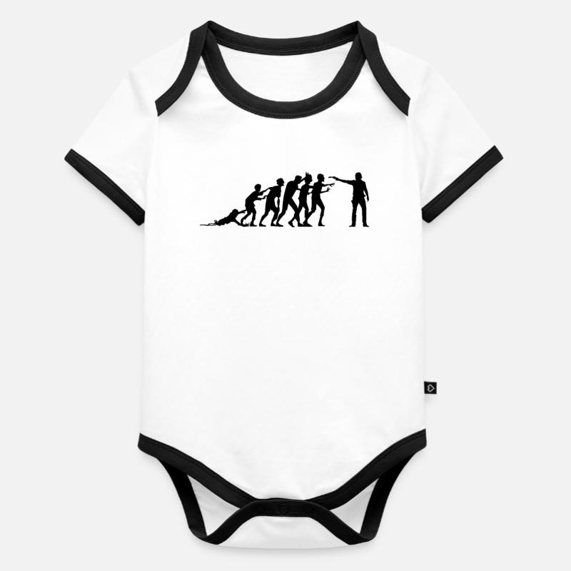 Zombie Evolution - Zombies - Organic Baby Contrasting Bodysuit - white/black 