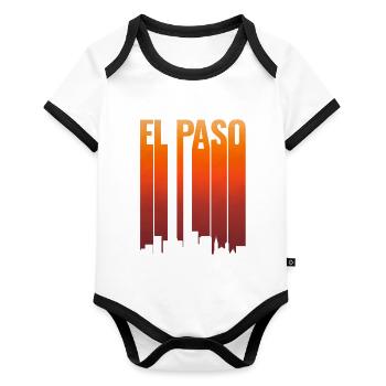 El Paso Skyline Sunset - Organic Baby Contrasting Bodysuit - white/black  - Front