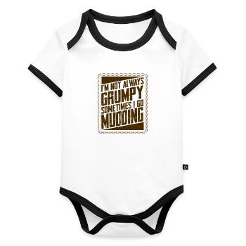 Les cadeaux qui coulent dans la boue ne sont pas toujours grincheux vont parfois - Body Bébé bio contrasté manches courtes - blanc/noir  - Devant