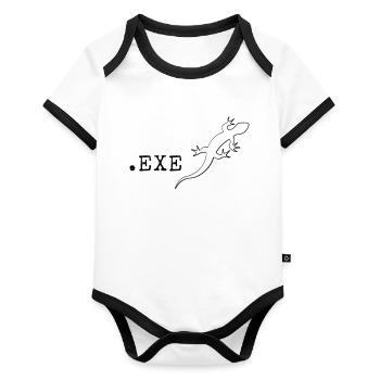Informatik Informatiker Programmierer It Coding - Baby Bio-Kurzarm-Kontrastbody - Weiß/Schwarz  - Vorne