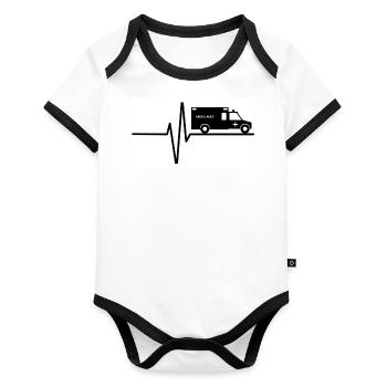 Der Retter des Kleiderschranks - Baby Bio-Kurzarm-Kontrastbody - Weiß/Schwarz  - Vorne