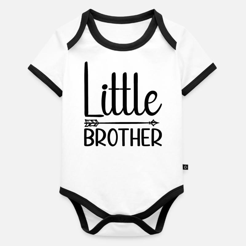 Frère cadet - Body Bébé bio contrasté manches courtes - blanc/noir 