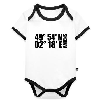 Amiens Coordinates - Organic Baby Contrasting Bodysuit - white/black  - Front